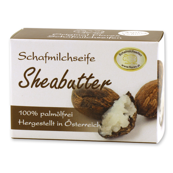 Palmölfreie Schafmilchseife eckig 100g Schachtel, Sheabutter 