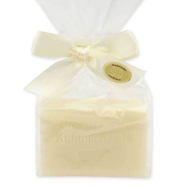 Milk soap square 100g in a cellophane bag, Cow milk 