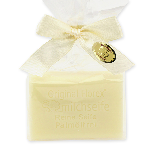 Sheep milk soap square 100g, palm oil free in a cellophane bag, Pure 
