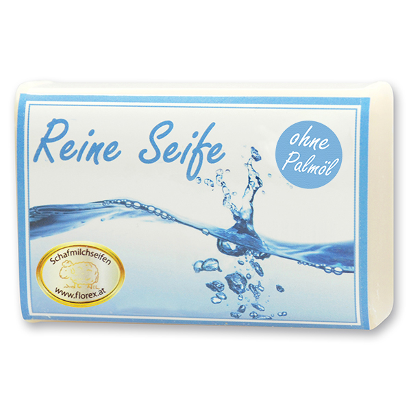 Palmölfreie Schafmilchseife eckig 100g modern, Reine Seife 