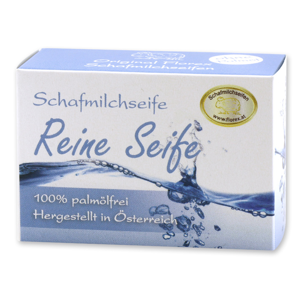 Palmölfreie Schafmilchseife eckig 100g Schachtel, Reine Seife 