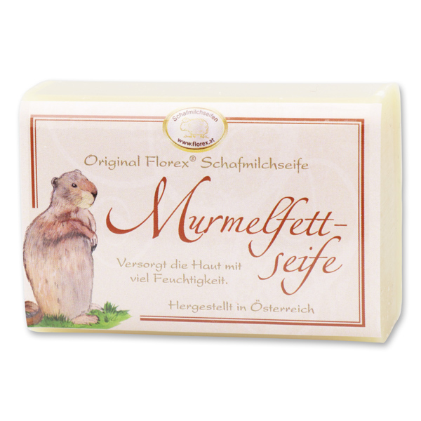 Schafmilchseife eckig 100g klassisch, Murmelfettseife 