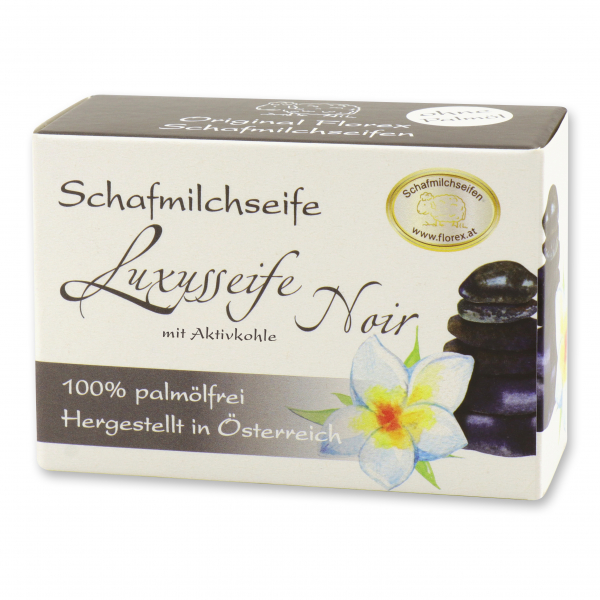 Sheep milk soap square 100g paper box, Luxury noir 