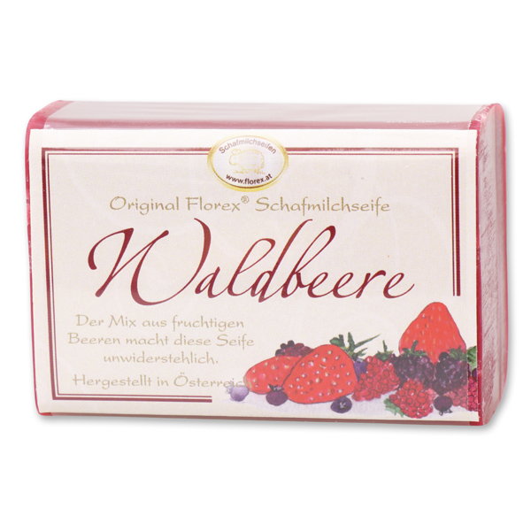 Schafmilchseife eckig 100g klassisch, Waldbeere 