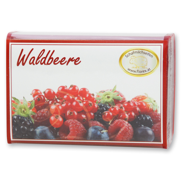 Schafmilchseife eckig 100g modern, Waldbeere 