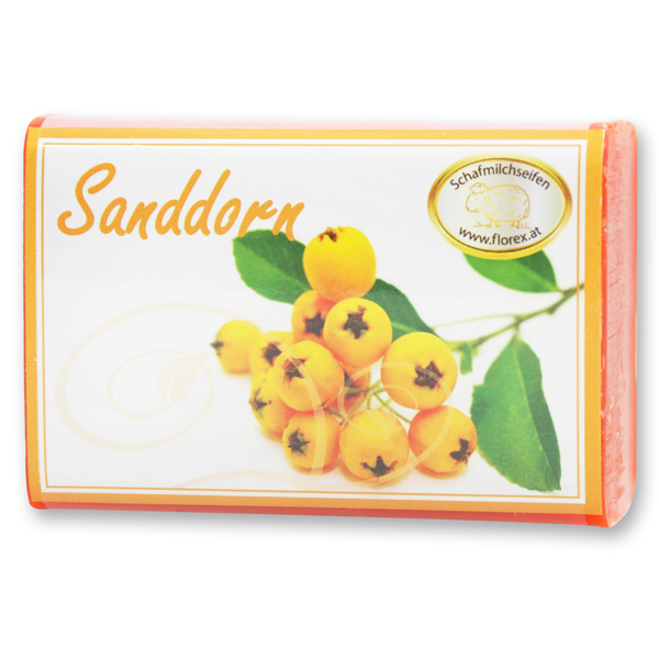 Sheep milk soap square 100g modern, Sea buckthorn 