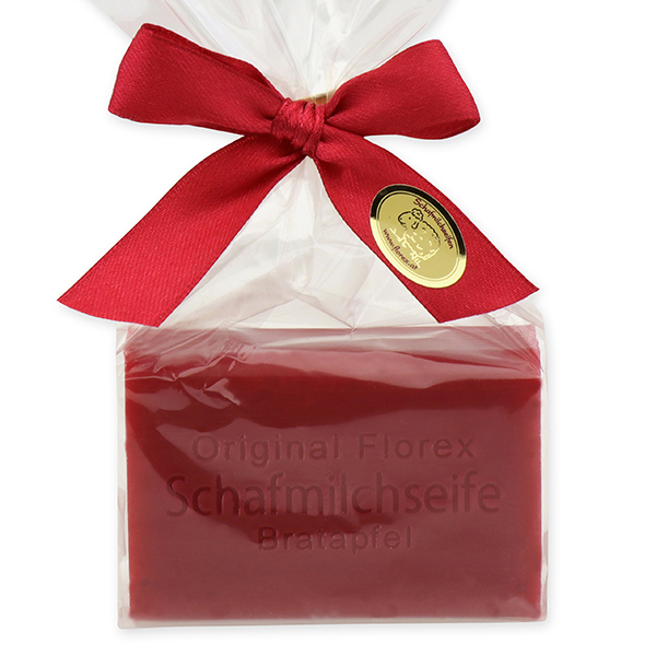 Schafmilchseife eckig 100g in Cello, Bratapfel 