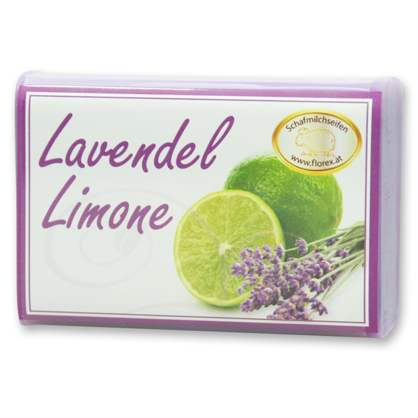 Schafmilchseife eckig 100g modern, Lavendel Limone 