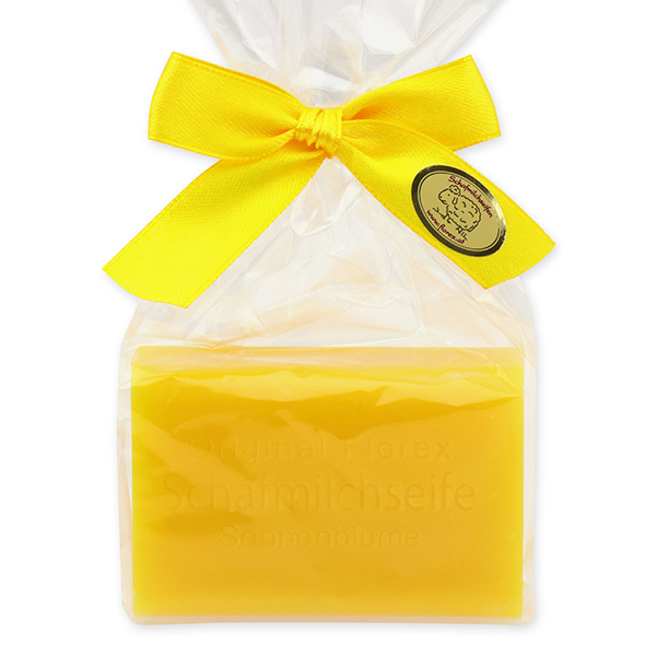 Schafmilchseife eckig 100g in Cello, Sonnenblume 