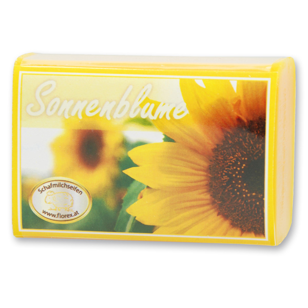 Schafmilchseife eckig 100g modern, Sonnenblume 