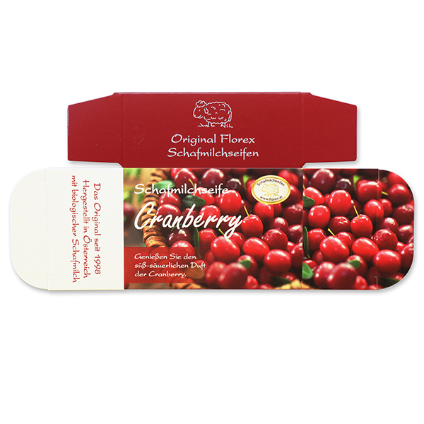 Papier-Schachtel MC für Schafmilchseife eckig 100g, Cranberry 