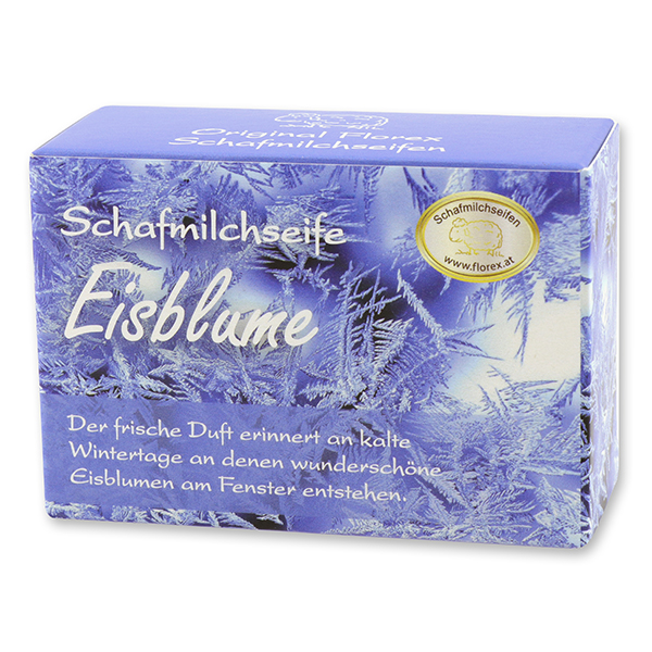 Sheep milk soap square 100g paper box, Ice flower 