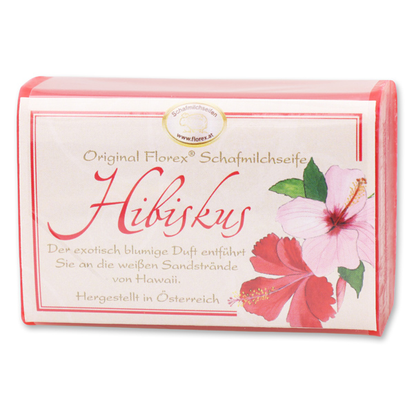Schafmilchseife eckig 100g,  Hibiskus 