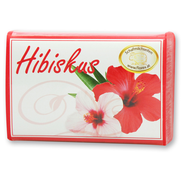 Schafmilchseife eckig 100g modern, Hibiskus 