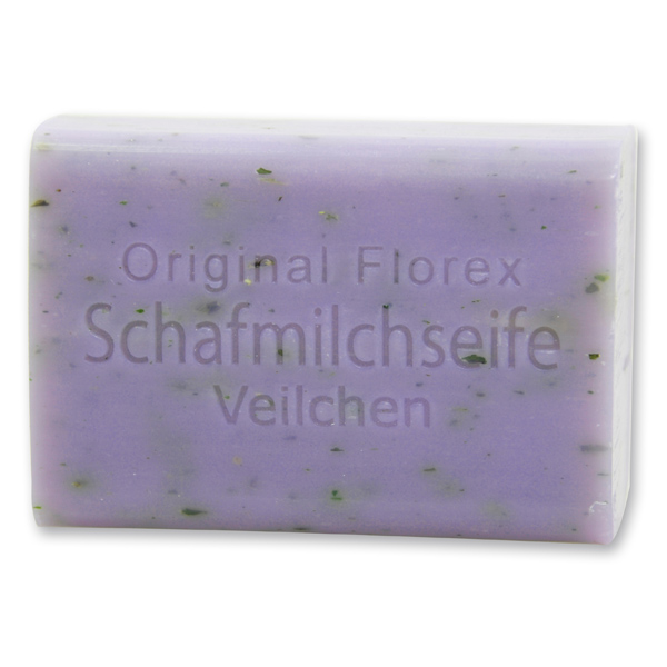 Schafmilchseife eckig 100g, Veilchen mit Kräuter 