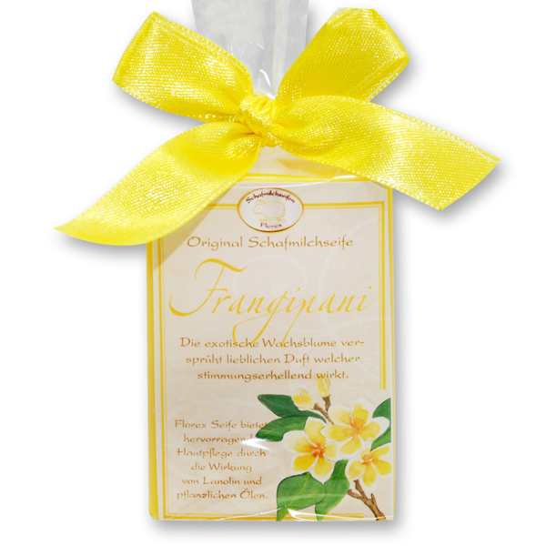 Schafmilchseife eckig 100g klassisch in Cello, Frangipani 