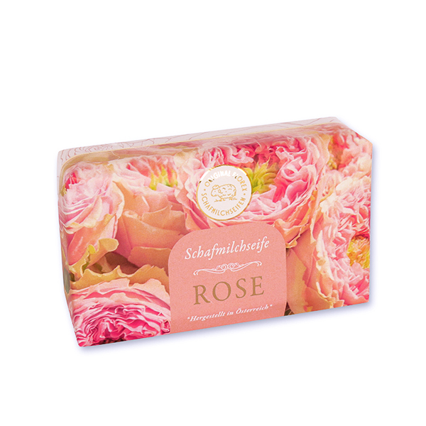 Schafmilchseife eckig 200g "Goldene Momente", Rose Diana 