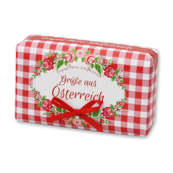 Schafmilchseife Luxus 100g "Grüße aus Österreich", Granatapfel 