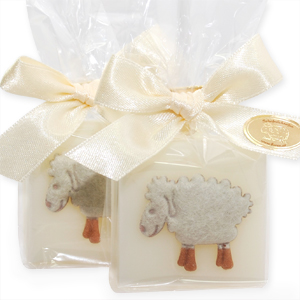 Sheep milk soap 35g decorated with a sheep in a cellophane, Classic 