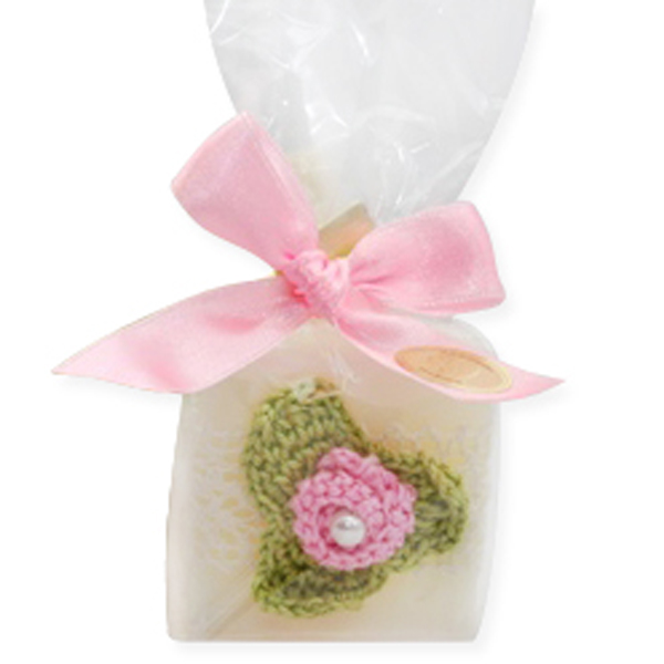 Sheep milk soap 35g decorated with a flower, Classic 