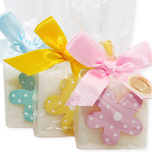 Sheep milk soap 35g decorated with a flower in a cellophane, Classic 