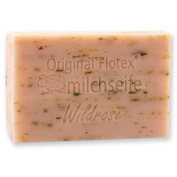 Sheep milk soap square 150g, Wild rose with petals 