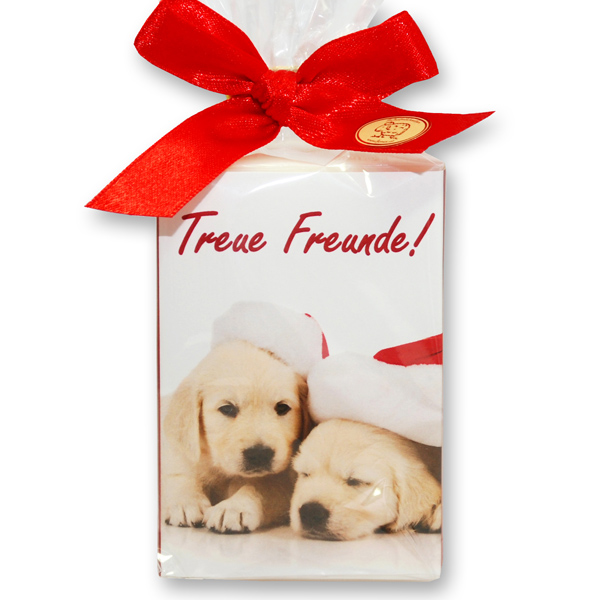 Sheep milk soap 150g in a cellophane bag "Treue Freunde", Classic 