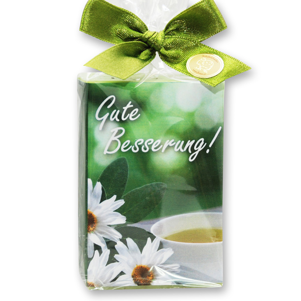 Sheep milk soap 150g in a cellophane bag "Gute Besserung", Verbena 