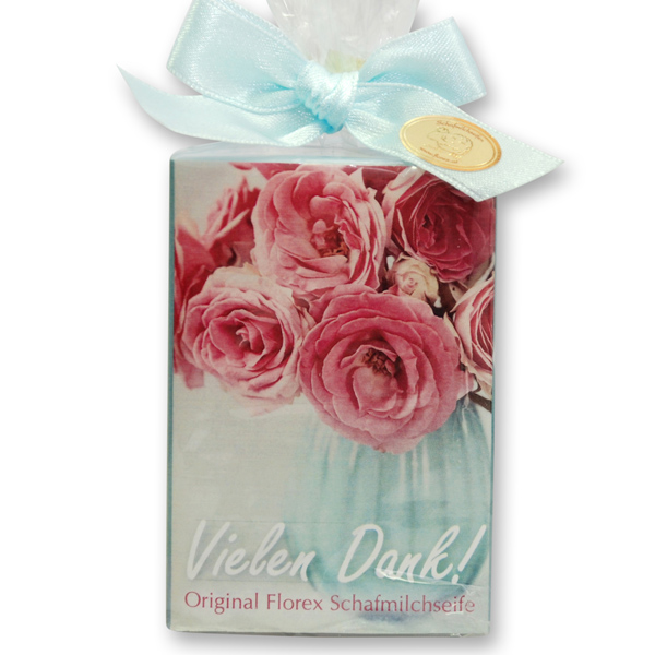 Sheep milk soap 150g in a cellophane bag "Vielen Dank", Forget Me Not 