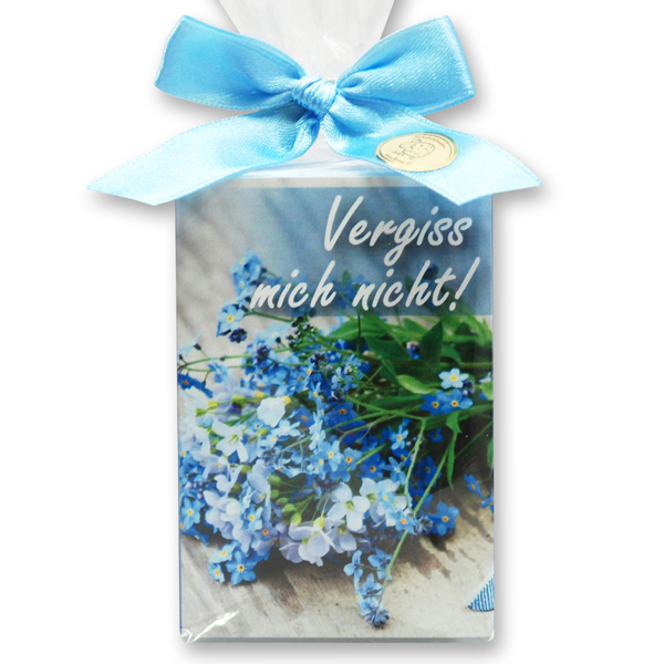 Sheep milk soap 150g in a cellophane bag "Vergiss mich nicht", Forget Me Not 