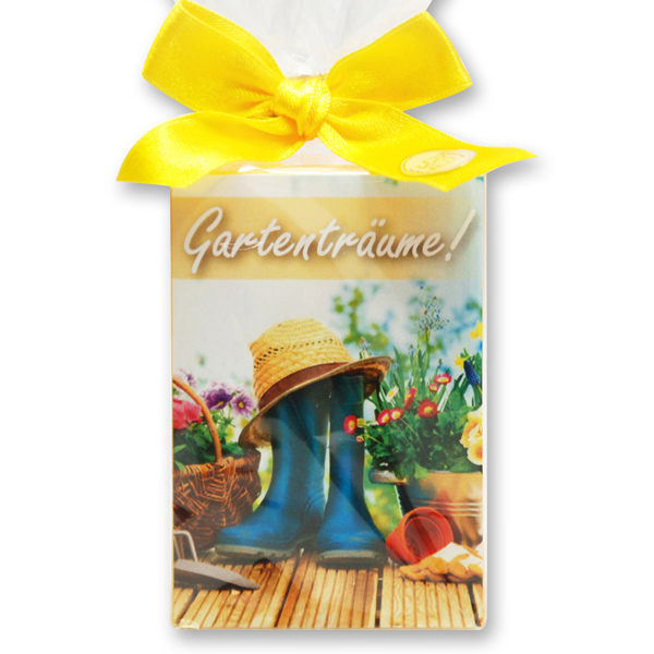 Schafmilchseife eckig 150g in Cello "Gartenträume", Honig 