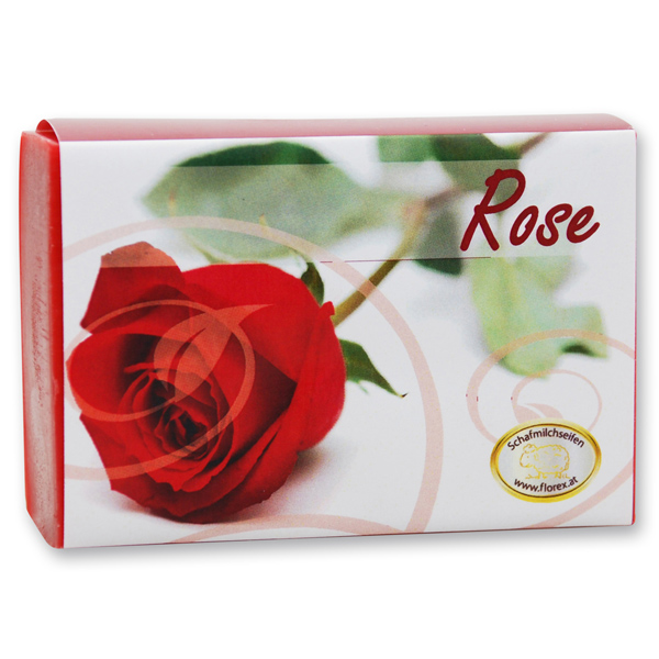 Sheep milk soap square 150g modern, rose 