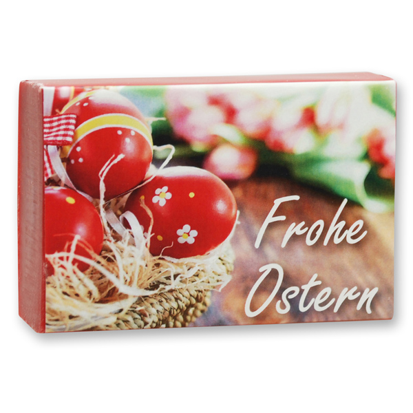 Schafmilchseife eckig 150g "Frohe Ostern", Granatapfel 