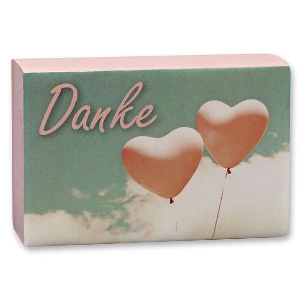 Schafmilchseife eckig 150g "Danke", Pfingstrose 