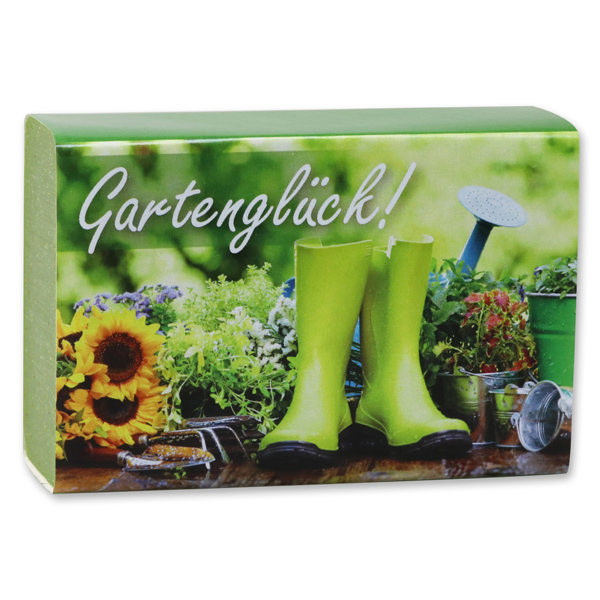 Schafmilchseife eckig 150g "Gartenglück", Gartenseife 