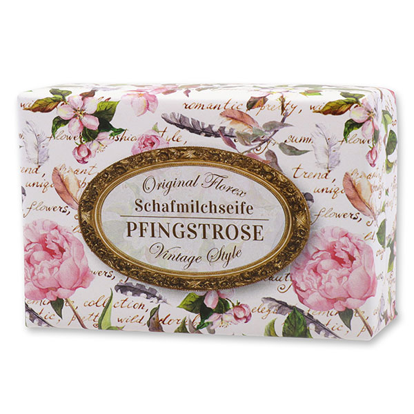 Sheep milk soap 150g "Vintage motif 142", Peony 