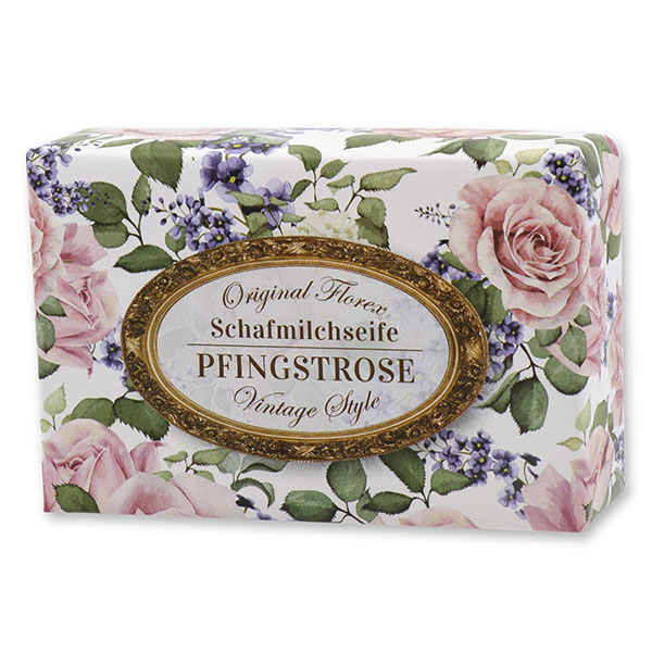 Sheep milk soap 150g "Vintage motif 144", Peony 