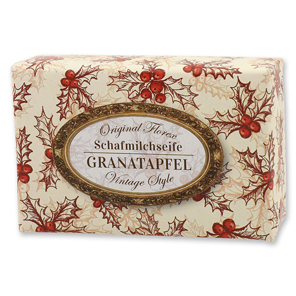 Sheep milk soap 150g "Vintage motif 181", Pomegranate 