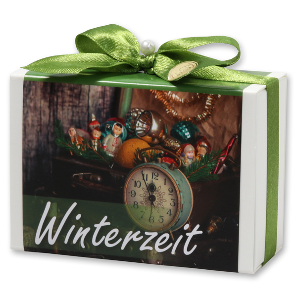 Schafmilchseife eckig 150g in Schachtel "Winterzeit", Eisenkraut 