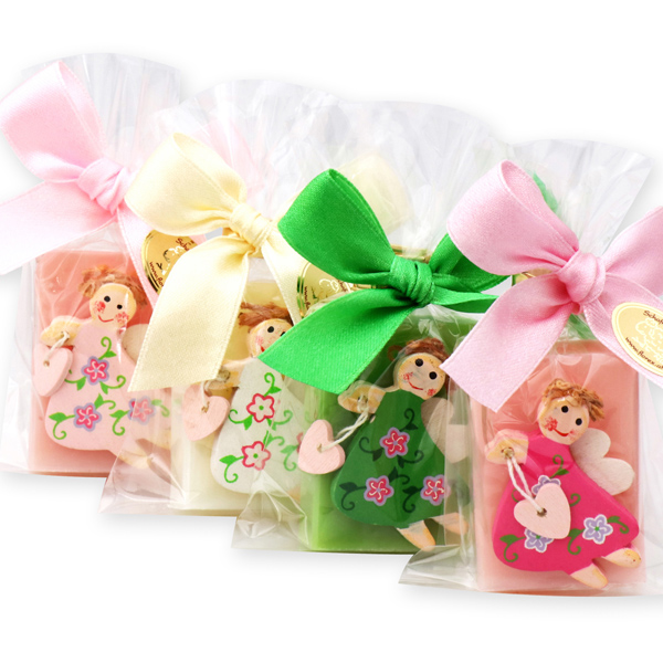 Sheep milk guest soap 25g decorated with an angel in a cellophane, sorted 