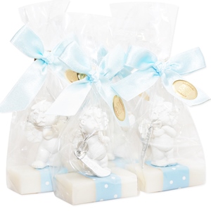 Sheep milk guest soap 25g decorated with an angel-Igor in a cellophane, Classic 