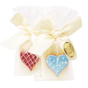 Sheep milk guest soap 25g decorated with a heart in a cellophane, Classic 