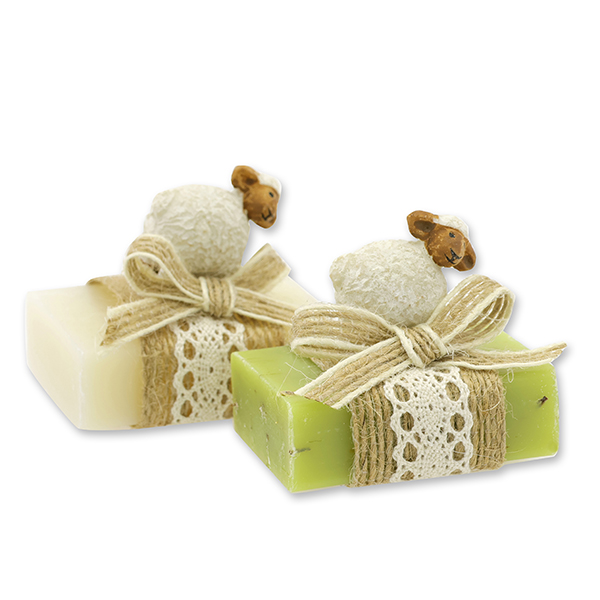 Sheep milk guest soap 25g decorated with a sheep, Classic/verbena 