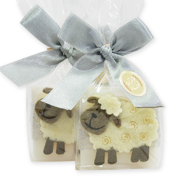 Sheep milk soap 35g decorated with a sheep in a cellophane, Classic 