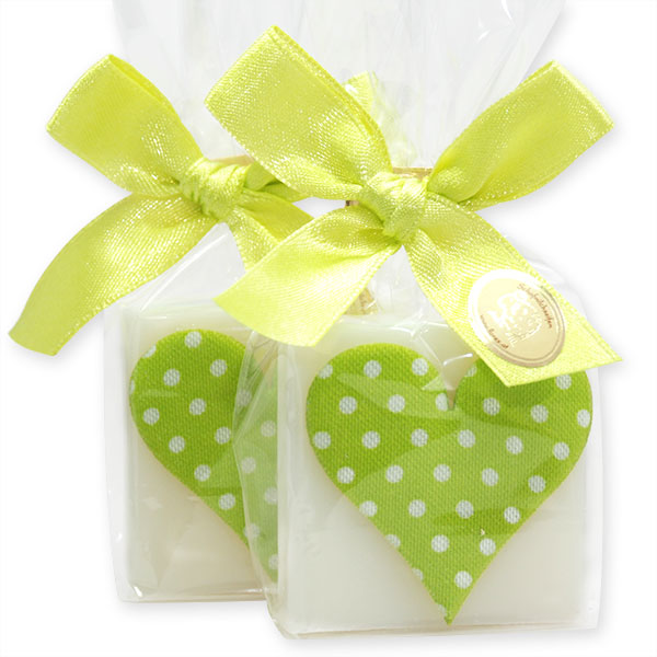 Sheep milk soap 35g decorated with a heart in a cellophane, Classic 