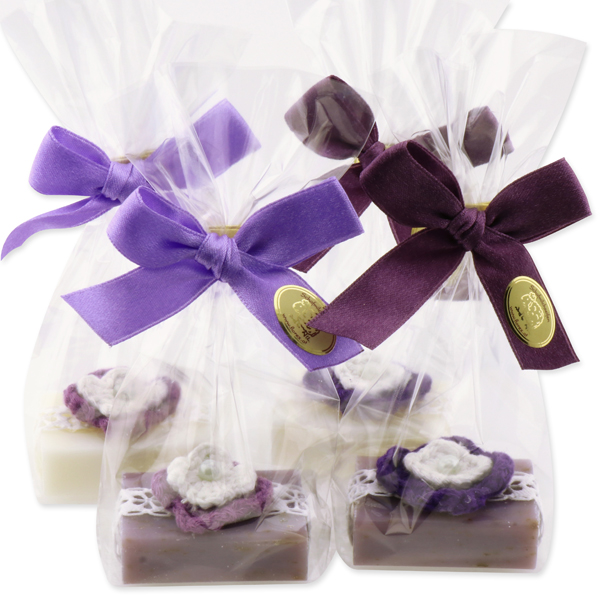 Sheep milk guest soap 25g decorated with a flower, Classic/lavender 