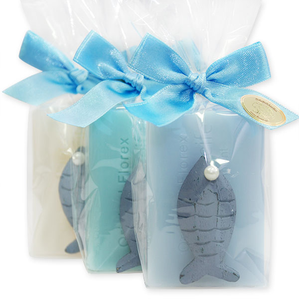 Sheep milk soap 100g, decorated with a fish in a cellophane, sorted 