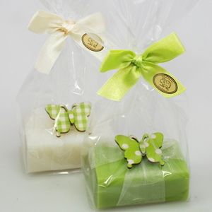 Sheep milk soap 100g, decorated with a butterfly in a cellophane, Classic/pear 