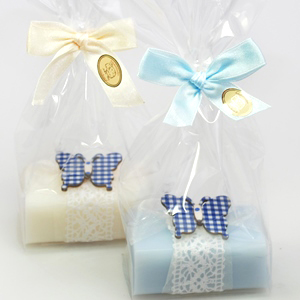 Sheep milk soap 100g, decorated with a butterfly in a cellophane, Classic/forget me not 