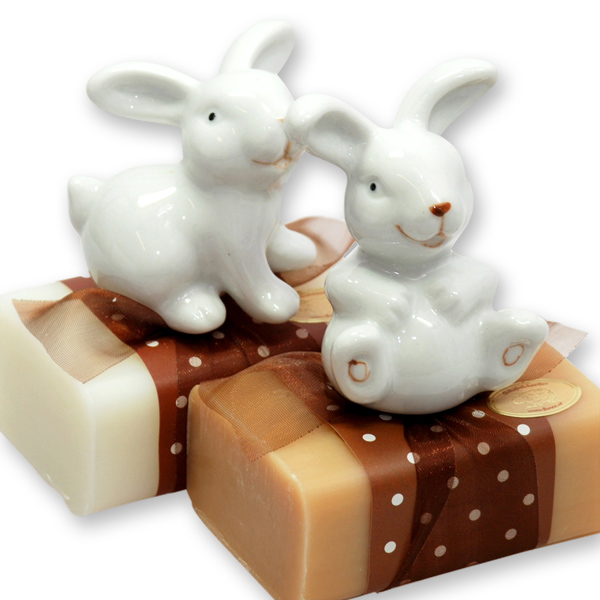 Sheep milk soap 100g, decorated with a rabbit, Classic/quince 